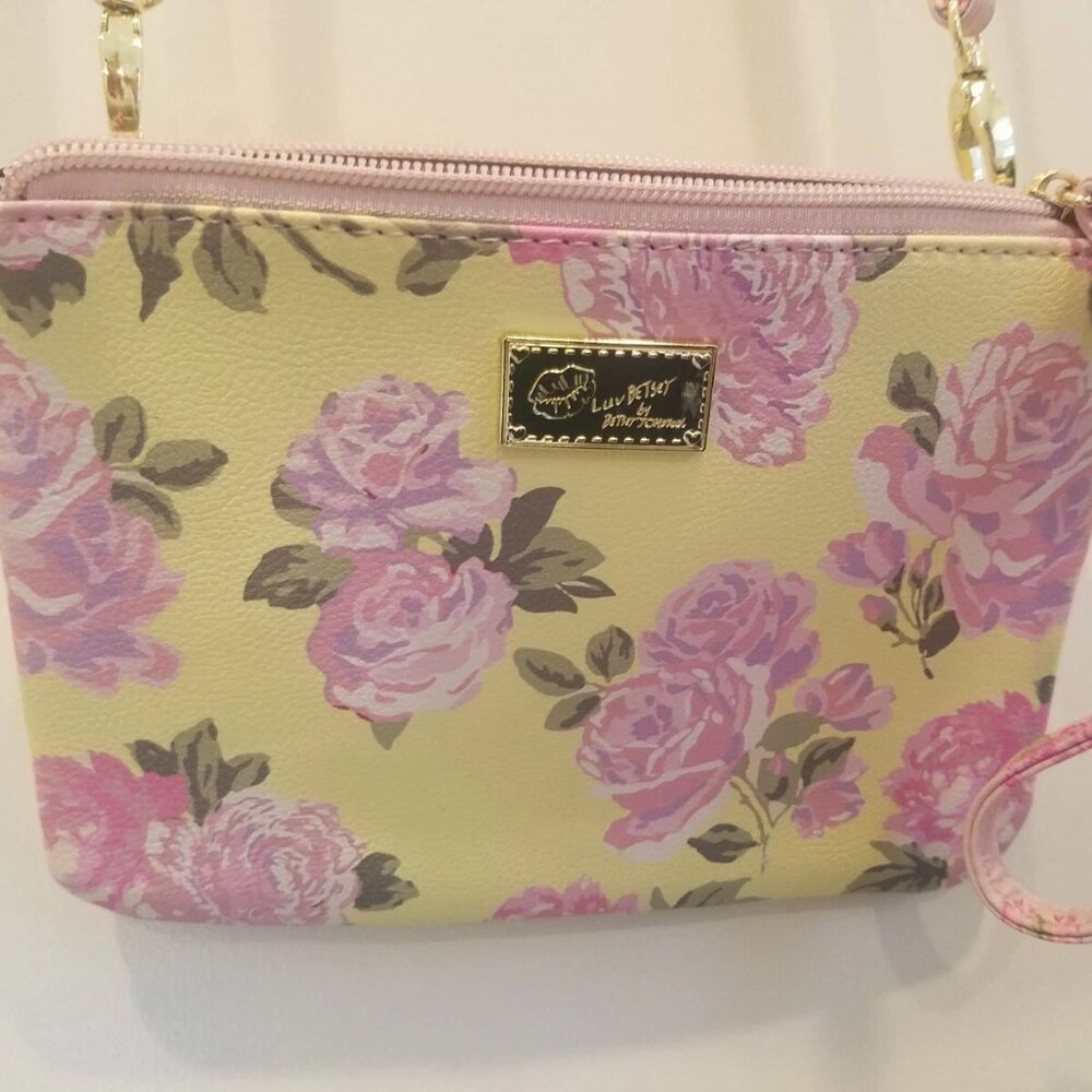 Betsey Johnson Crossbody Floral Rose Bag Purse Women